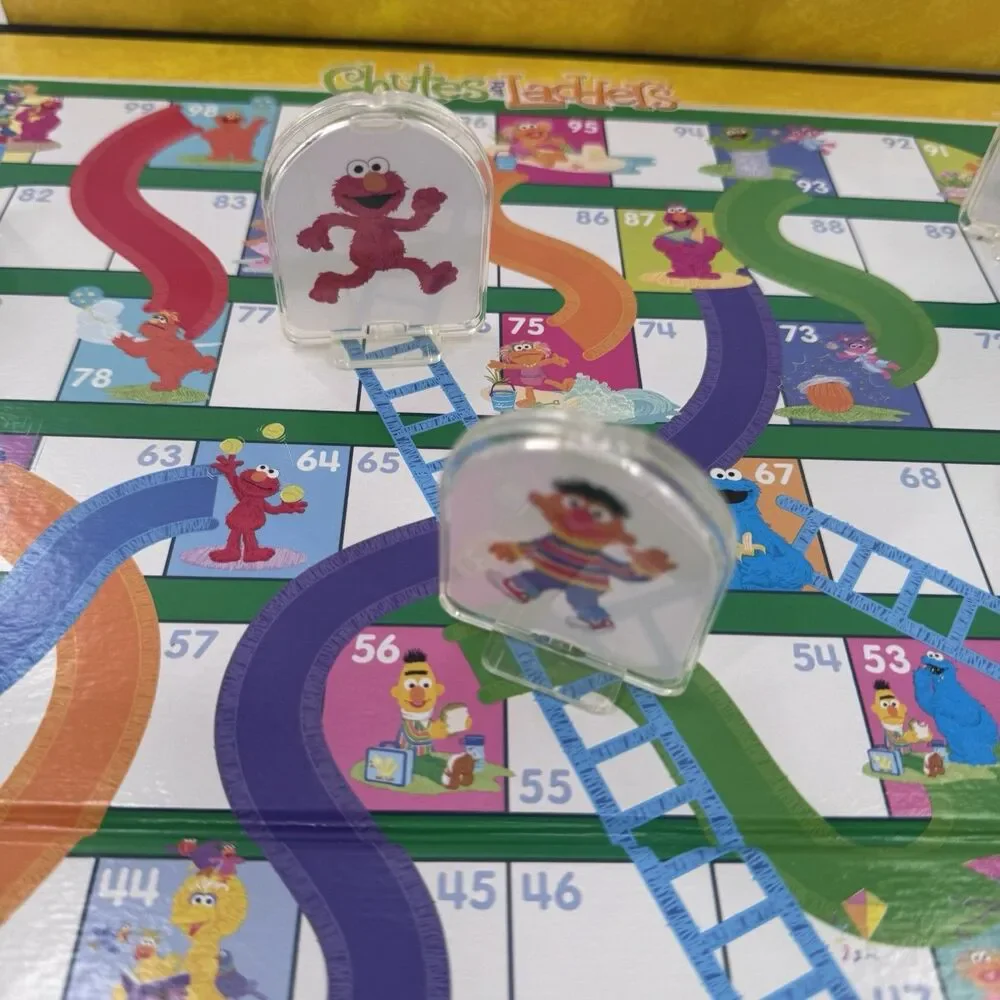 Sesame Street Chutes And Ladders Board Game Milton Bradley Preschool Complete